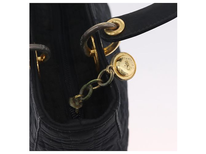 Christian Dior Lady Dior Canage Hand Bag Canvas Black Gold - vista 22