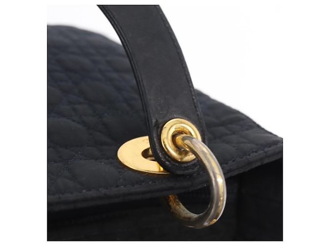 Christian Dior Lady Dior Canage Hand Bag Canvas Black Gold - vista 8