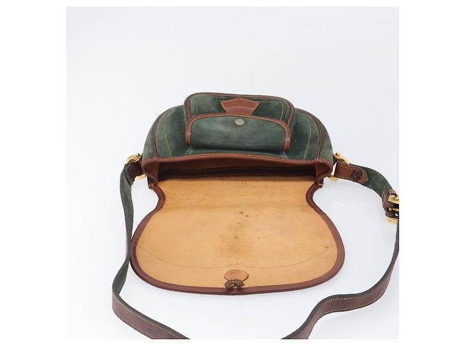LOEWE Shoulder Bag Suede Green Gold - vista 11