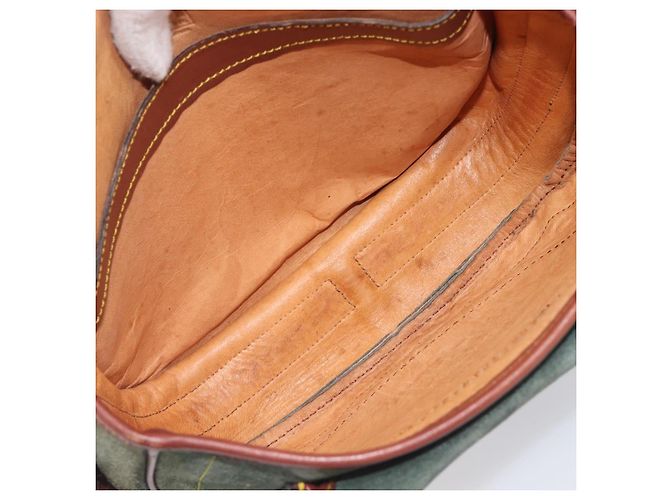 LOEWE Shoulder Bag Suede Green Gold - vista 12