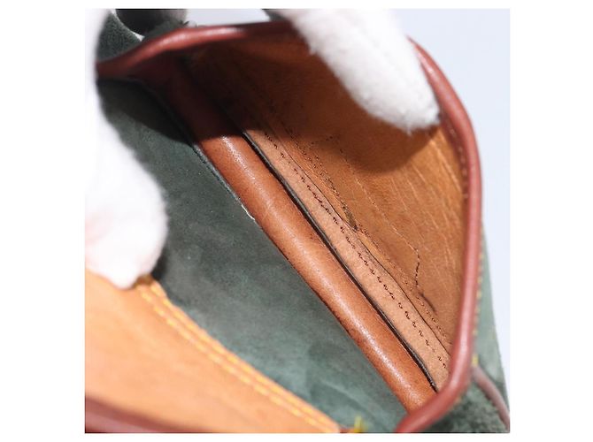 LOEWE Shoulder Bag Suede Green Gold - vista 28