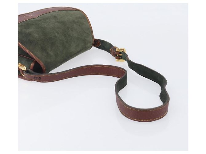 LOEWE Shoulder Bag Suede Green Gold - vista 7