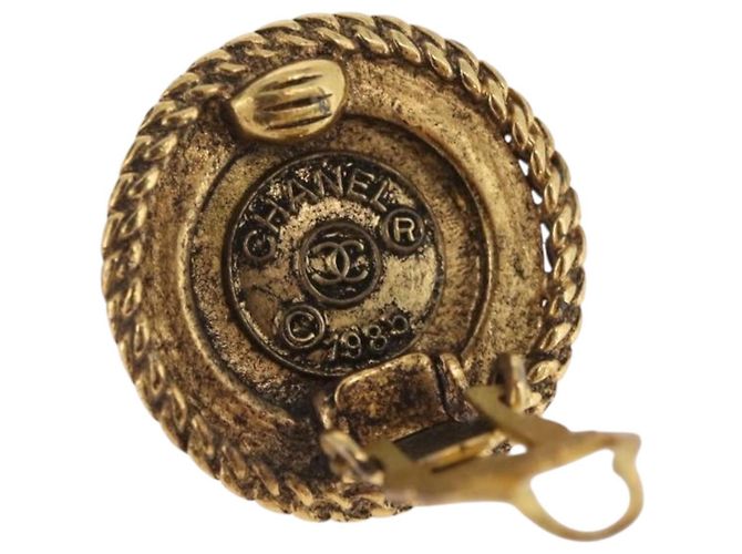 CHANEL Boucles d'oreilles métal Doré CC - vue 11