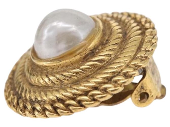CHANEL Boucles d'oreilles métal Doré CC - vue 13