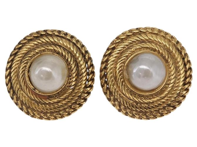 CHANEL Boucles d'oreilles métal Doré CC - vue 2