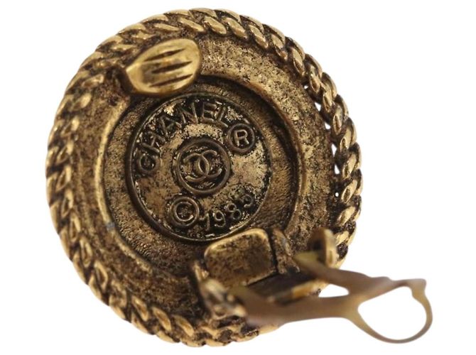 CHANEL Boucles d'oreilles métal Doré CC - vue 5