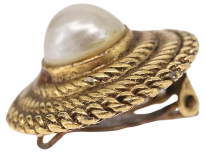CHANEL Boucles d'oreilles métal Doré CC - vue 7