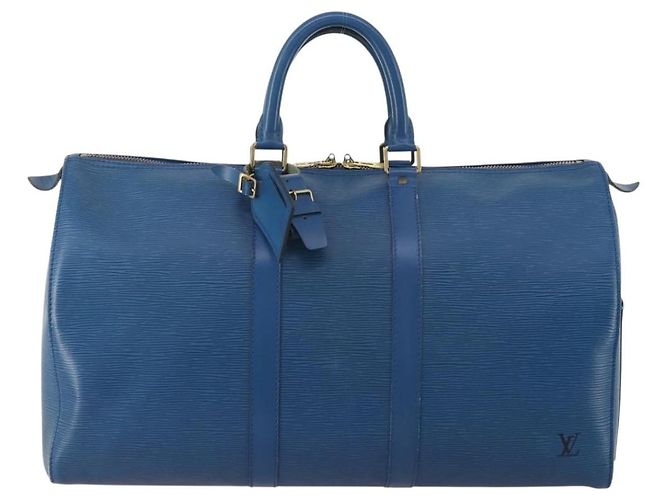 LOUIS VUITTON Epi Keepall 45 Boston Bag Blue M42975 LV - vista 13