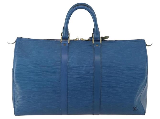 LOUIS VUITTON Epi Keepall 45 Boston Bag Blue M42975 LV - vista 2