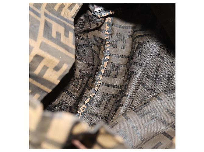 Mochila FENDI de lona Zucca Marrón Negro - vista 11