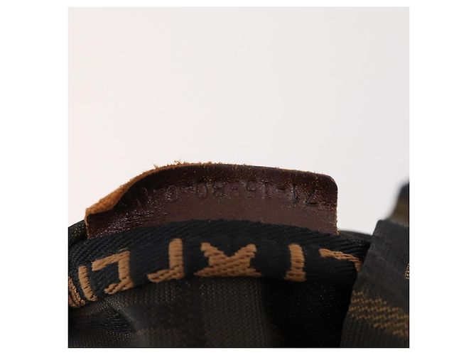 Mochila FENDI de lona Zucca Marrón Negro - vista 12