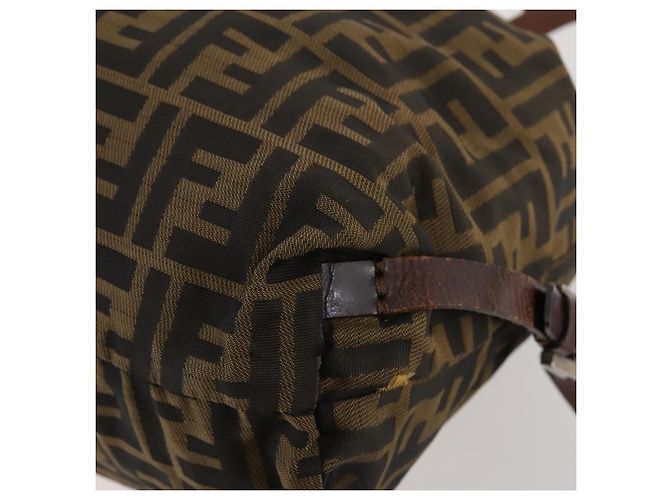 Mochila FENDI de lona Zucca Marrón Negro - vista 17