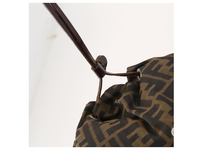 Mochila FENDI de lona Zucca Marrón Negro - vista 20