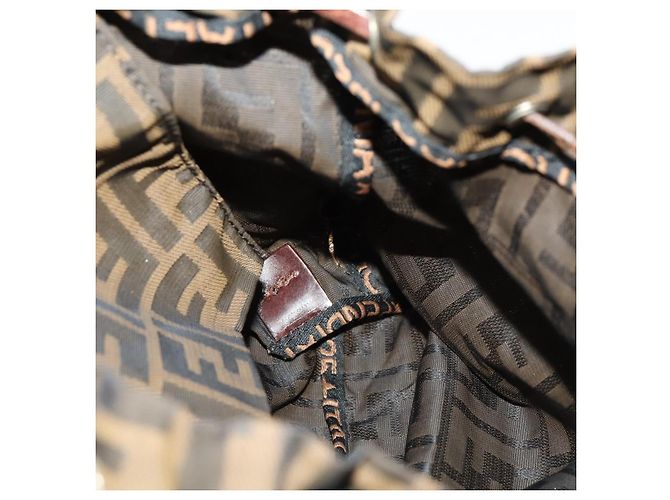 Mochila FENDI de lona Zucca Marrón Negro - vista 21