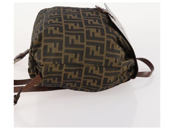 Mochila FENDI de lona Zucca Marrón Negro - vista 3