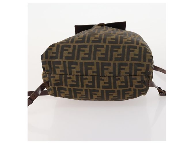 Mochila FENDI de lona Zucca Marrón Negro - vista 5