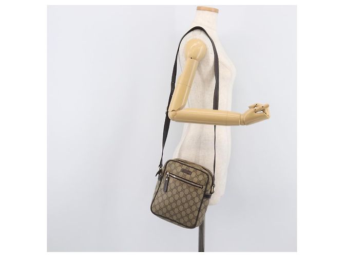 GUCCI GG Supreme Shoulder Bag PVC Beige Gold 233268 - vista 27
