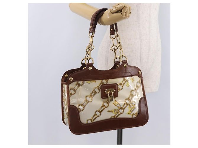 LOUIS VUITTON Charm Cabas Bron Hand Bag Brown White M95157 LV - vista 27