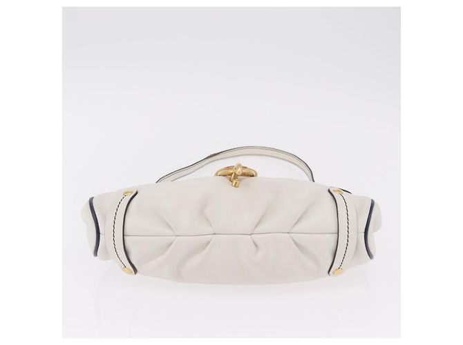 Salvatore Ferragamo Shoulder Bag Leather White Gold - vista 11
