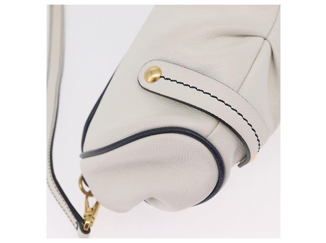 Salvatore Ferragamo Shoulder Bag Leather White Gold - vista 14