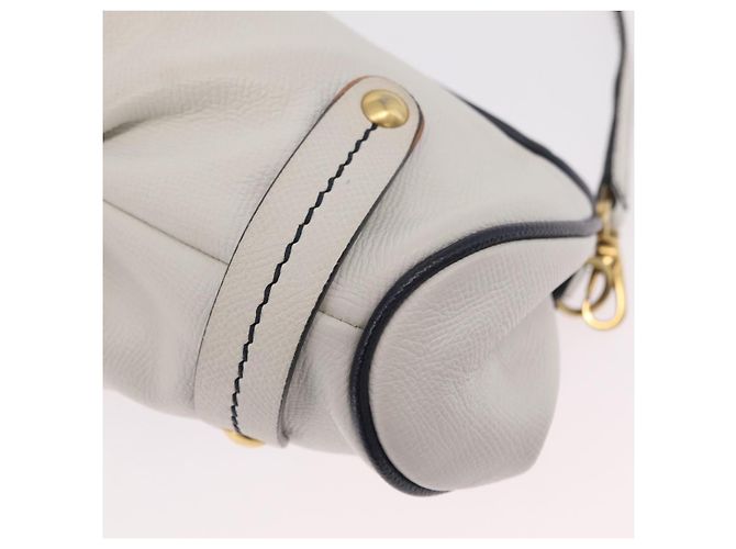 Salvatore Ferragamo Shoulder Bag Leather White Gold - vista 15