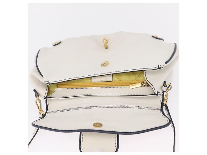 Salvatore Ferragamo Shoulder Bag Leather White Gold - vista 18