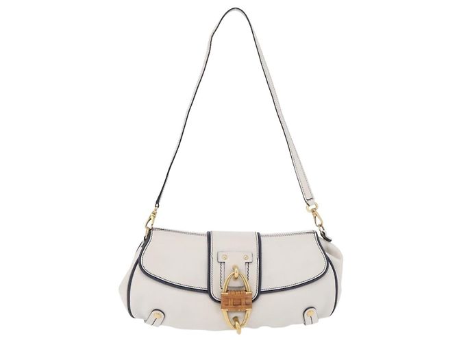 Salvatore Ferragamo Shoulder Bag Leather White Gold - vista 2