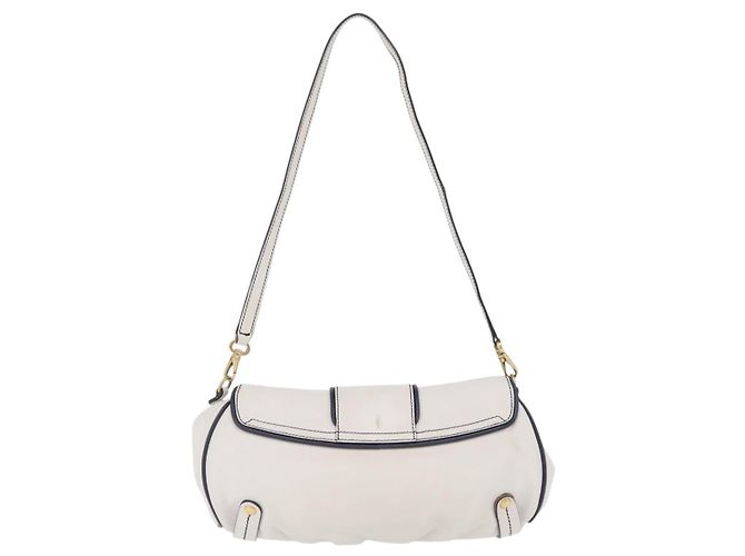 Salvatore Ferragamo Shoulder Bag Leather White Gold - vista 3