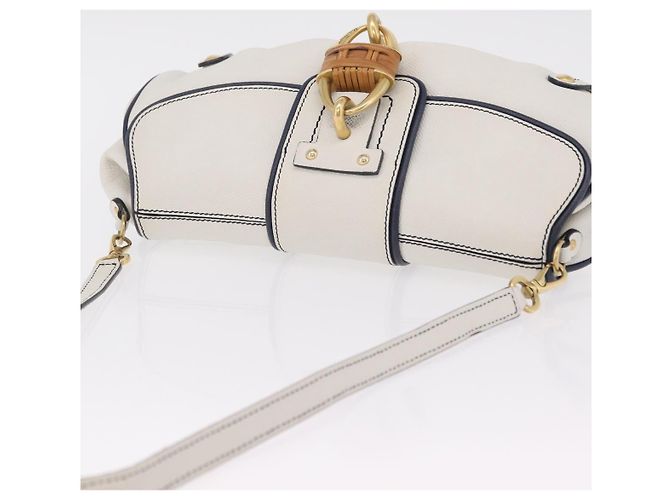 Salvatore Ferragamo Shoulder Bag Leather White Gold - vista 7