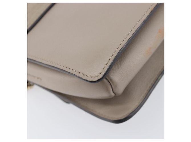 Chloé Chloe Fay Shoulder Bag Leather Suede Beige Gold - vista 15