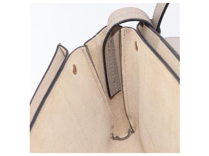 Chloé Chloe Fay Shoulder Bag Leather Suede Beige Gold - vista 25