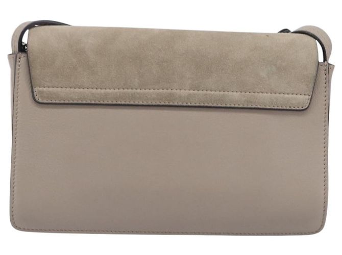 Chloé Chloe Fay Shoulder Bag Leather Suede Beige Gold - vista 3