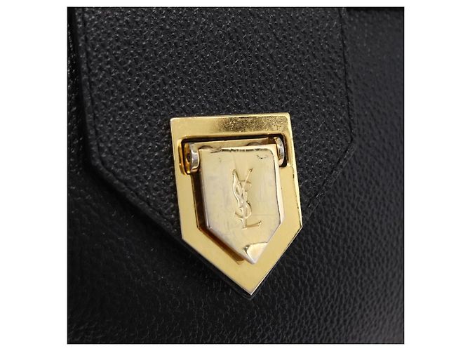 Autre Marque Saint Laurent YSL Shoulder Bag Leather Black Gold Tone - vista 18