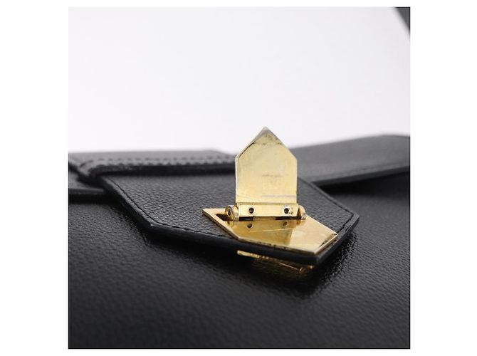 Autre Marque Saint Laurent YSL Shoulder Bag Leather Black Gold Tone - vista 19