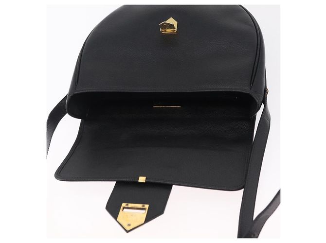 Autre Marque Saint Laurent YSL Shoulder Bag Leather Black Gold Tone - vista 20