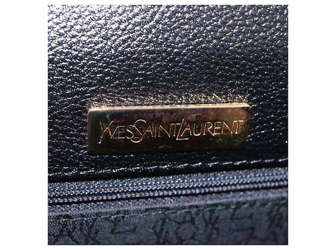 Autre Marque Saint Laurent YSL Shoulder Bag Leather Black Gold Tone - vista 22