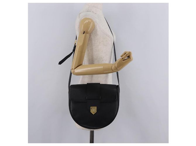 Autre Marque Saint Laurent YSL Shoulder Bag Leather Black Gold Tone - vista 28
