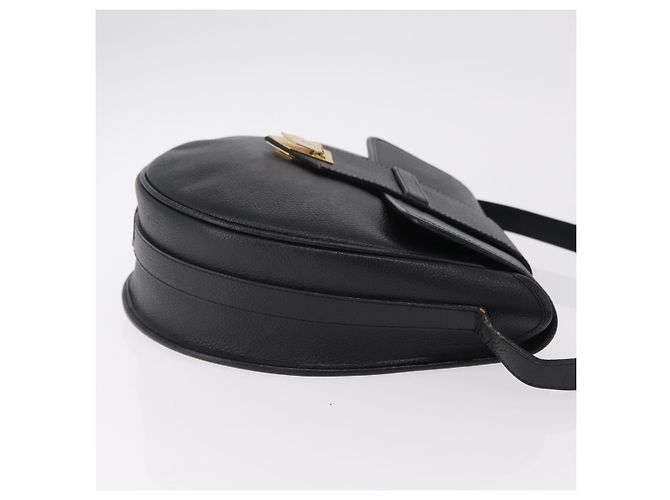 Autre Marque Saint Laurent YSL Shoulder Bag Leather Black Gold Tone - vista 4