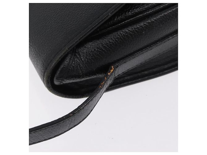 Autre Marque Saint Laurent YSL Shoulder Bag Leather Black Gold Tone - vista 7