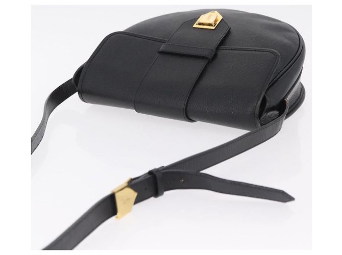 Autre Marque Saint Laurent YSL Shoulder Bag Leather Black Gold Tone - vista 8