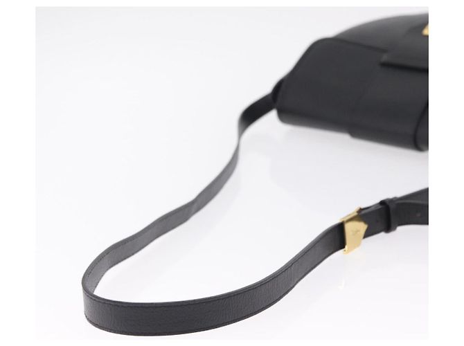 Autre Marque Saint Laurent YSL Shoulder Bag Leather Black Gold Tone - vista 9