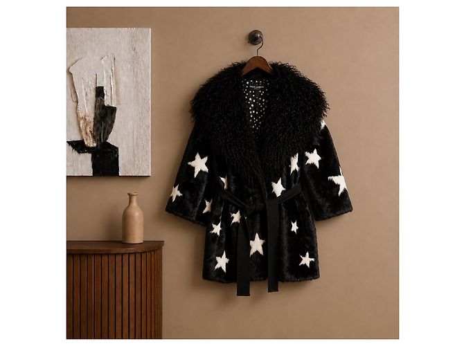 Abrigo de piel Dolce & Gabbana estampado estrellas - vista 3