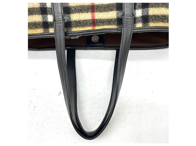 Burberry Borsa Tote in Lana e Pelle a Quadri - vista 10