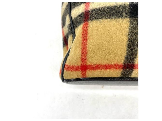 Burberry Borsa Tote in Lana e Pelle a Quadri - vista 6