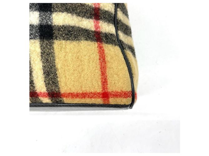 Burberry Borsa Tote in Lana e Pelle a Quadri - vista 7