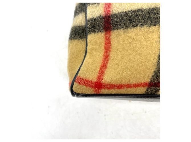 Burberry Borsa Tote in Lana e Pelle a Quadri - vista 8