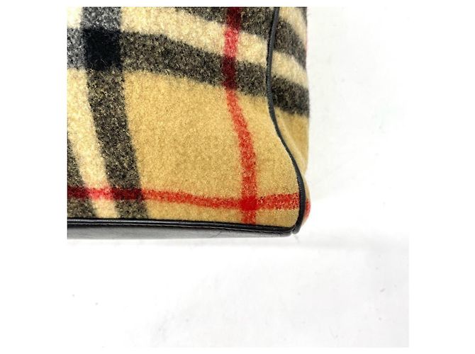 Burberry Borsa Tote in Lana e Pelle a Quadri - vista 9