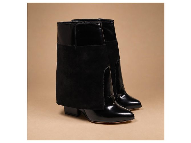 Givenchy Stivaletti in pelle e camoscio nero - vista 4