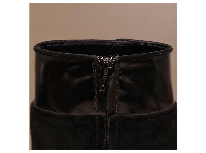 Stivaletti Givenchy in pelle e camoscio nero con zeppa - vista 17