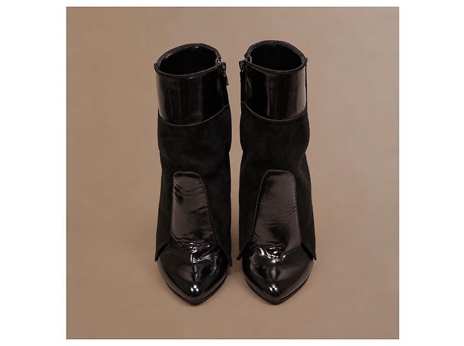Stivaletti Givenchy in pelle e camoscio nero con zeppa - vista 9